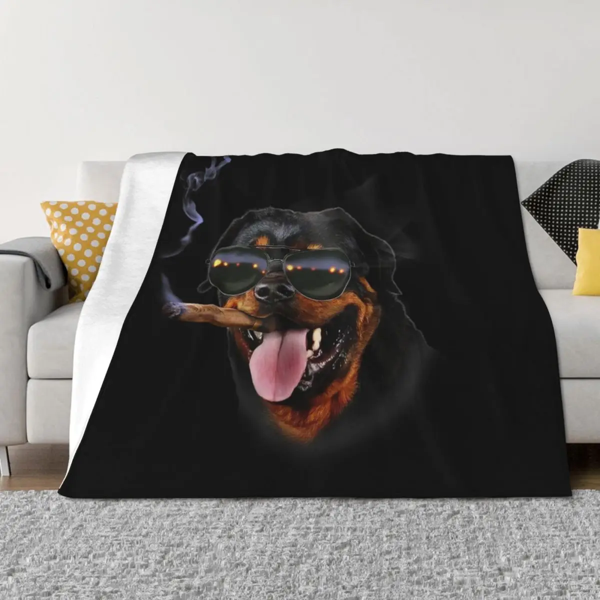 

Funny Rottweiler Throw Blanket Baby Decorative Throw Summer funny gift Blankets