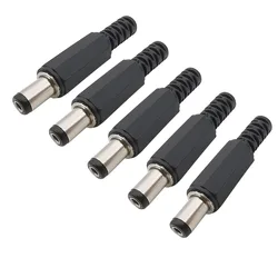 5/10Pcs DC Power 5.5mm x 2.1mm Male Plug Outlet Connector 5.5*2.1 DC Power Supply Plug Socket Solder Wire Adapter DC Plugs