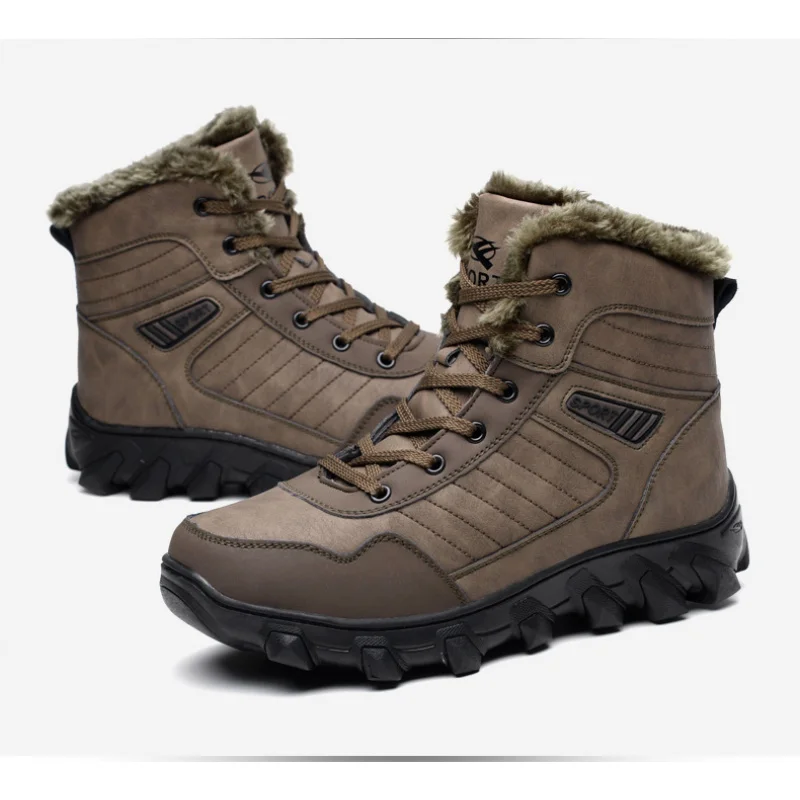 

Men’s Winter Outdoor Boots, Hanukkah Festival Ready, Thick Lined Calf, Anti-Skid Soles, Breathable for Snow Adventures