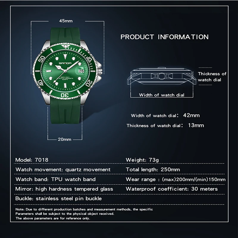 SANDA Brand Fashion Men Quartz Watch Rotation of Outer Ring Design Noctilucent Waterproof Men\'s Watch Relogio Masculino New Hot