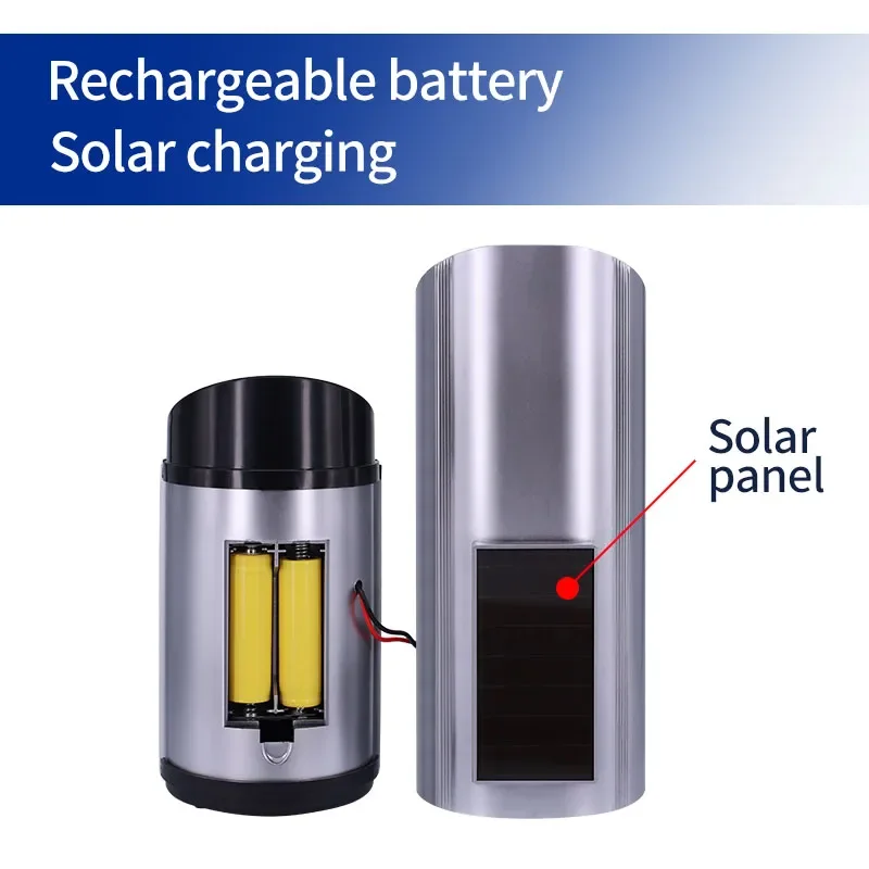 Solar Powered Dummy Fake Security Camera, Anti-Theft Surveillance Camera with Flashing LED Light Outdoor Waterproof Bullet Shape