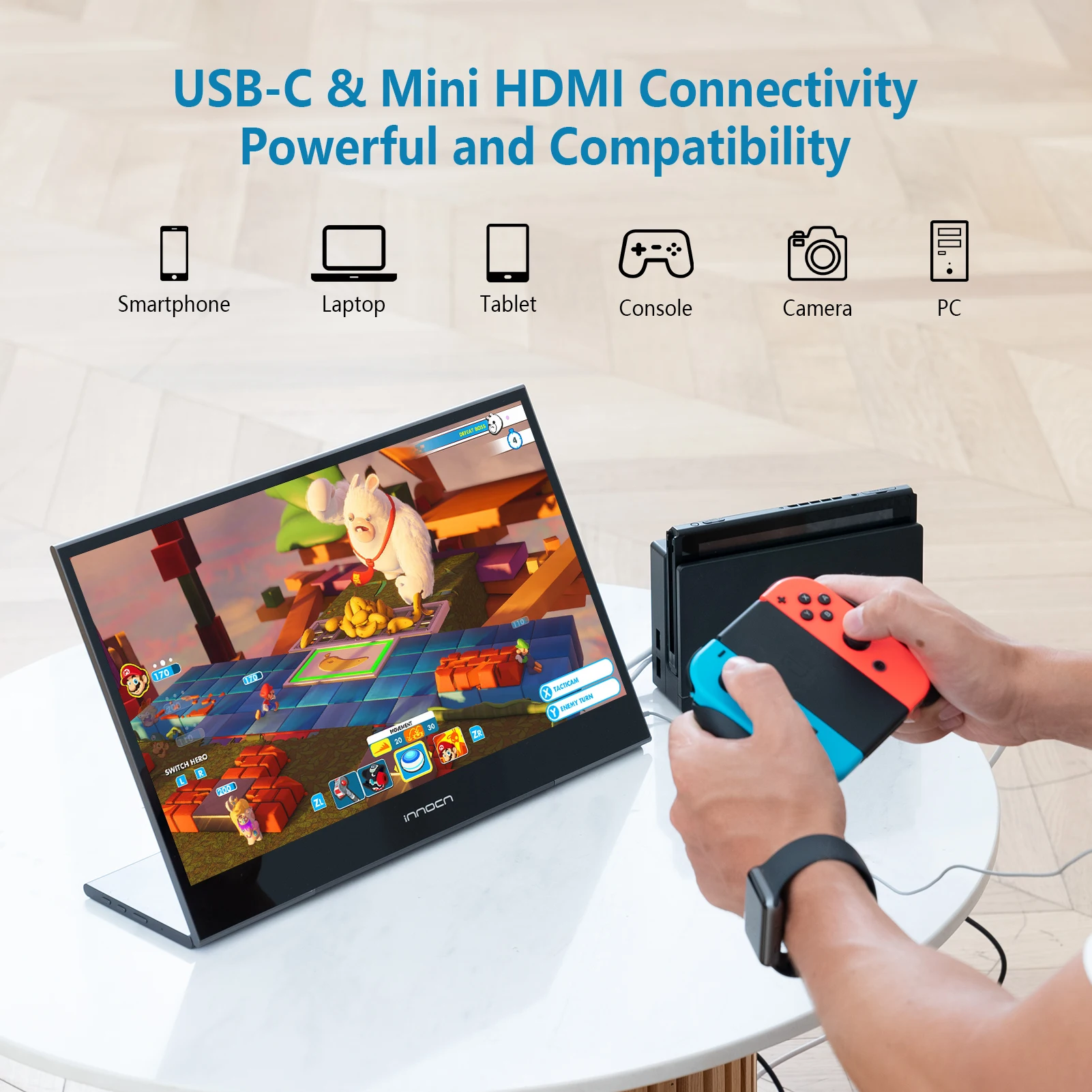 INNOCN 15.6 inch Portable Monitor Touchscreen | 1080P | HDMI, USB C HDMI | for MacBook, Windows, Tablets, Android, Chrome, PS4,