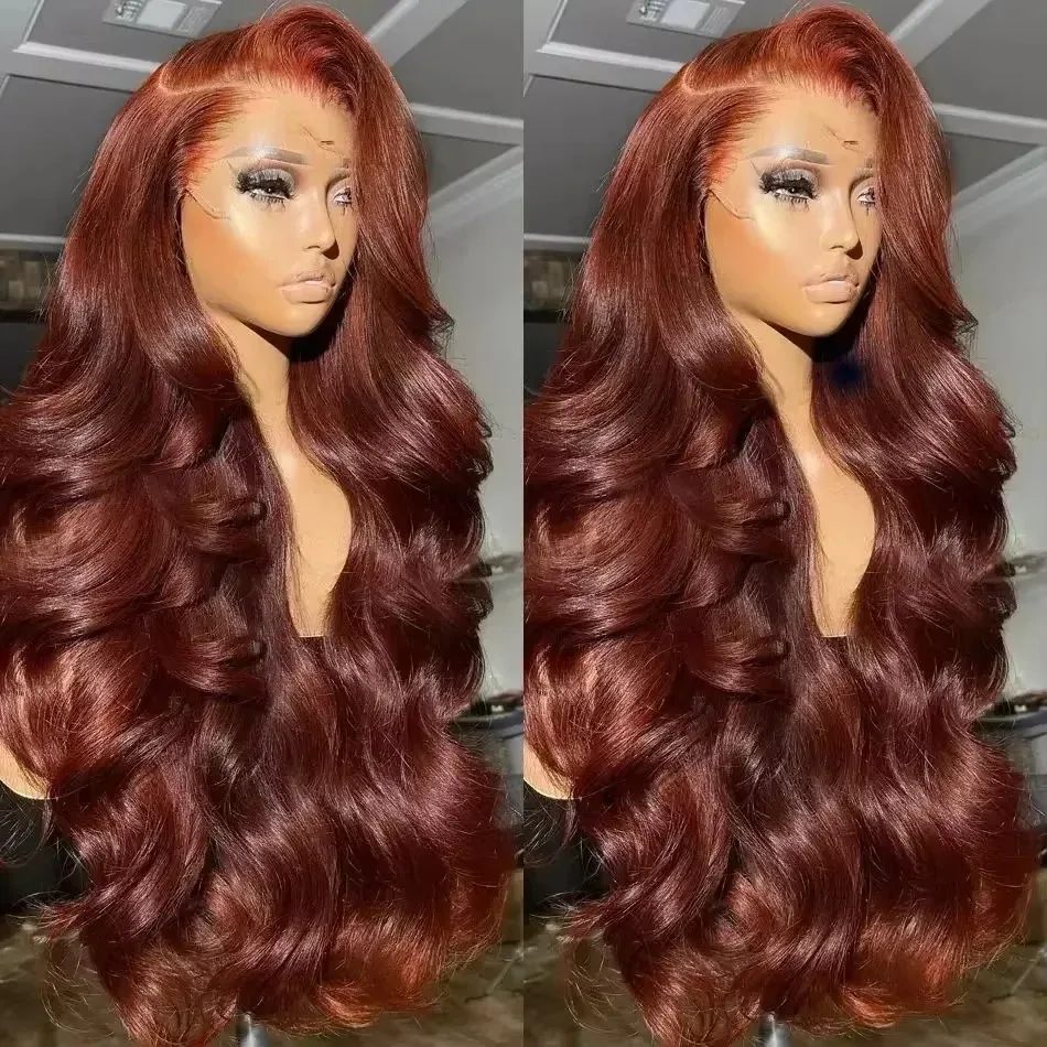 

30 32 Inch Brazilian Reddish Brown 13x4 13x6 HD Lace Front Wigs Human Hair Body Wave 250% Colored Lace Frontal Wig For Women
