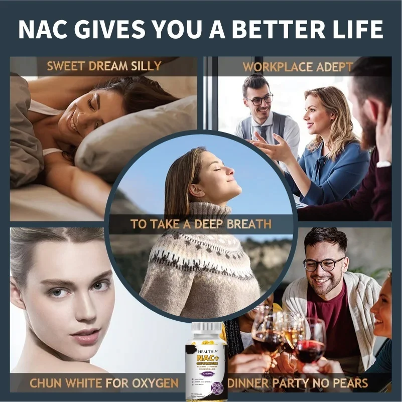 Gesundheit nac Glutathion Kapseln n-Acetyl cystein 1200 mg Unterstützung für Leber, Lunge | Aminosäure, erhöht Glutathion