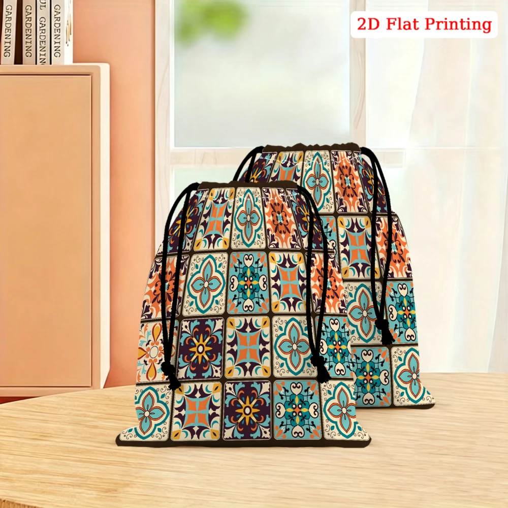 1pc Vintage Geometric Tile Pat - Tile Bag Drawstring recension och pris