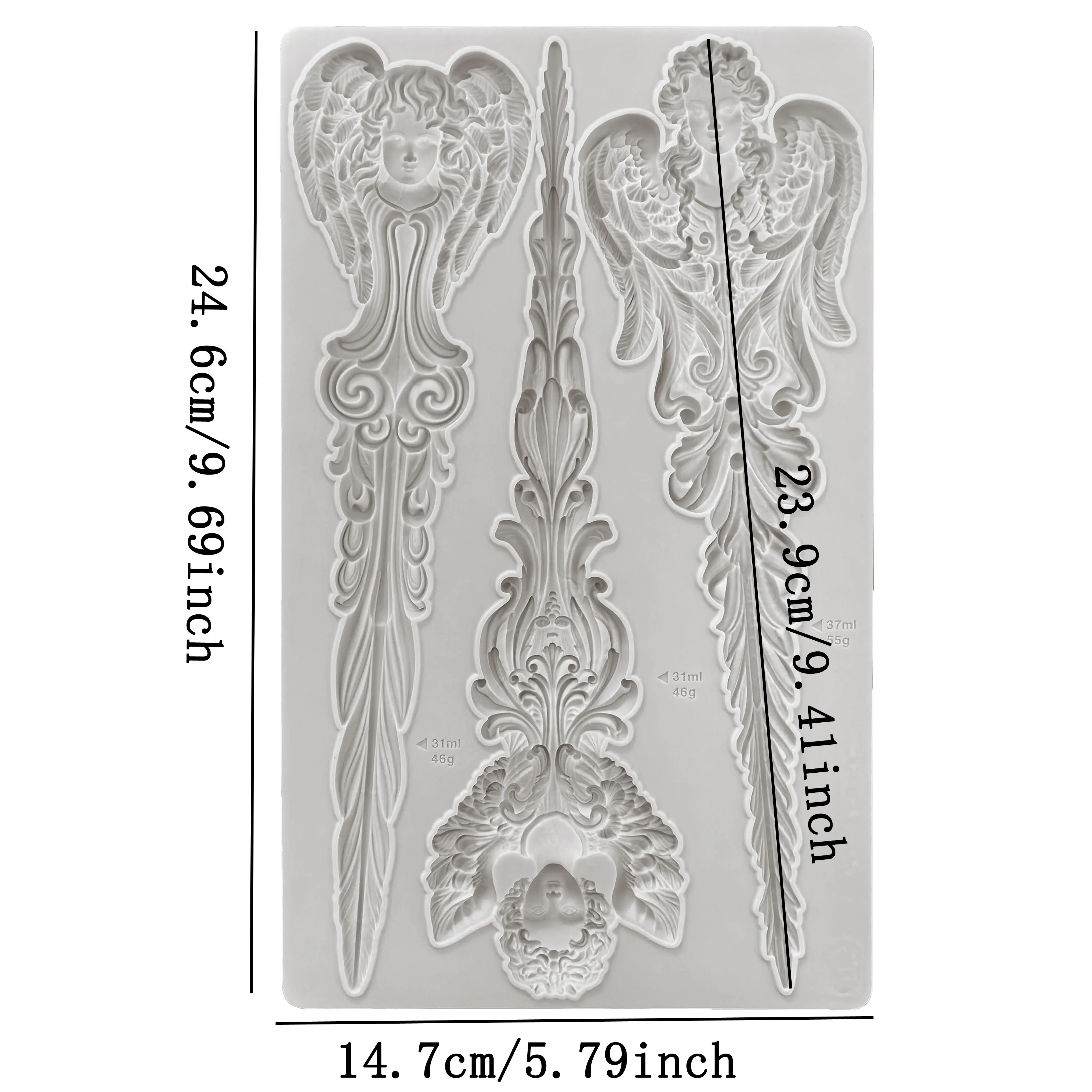Angel Cone Silicone Mould Fondant Cake Decorating Silicone Mold Clay,Sugarcraft Cupcake Top Chocolate Baking Tool