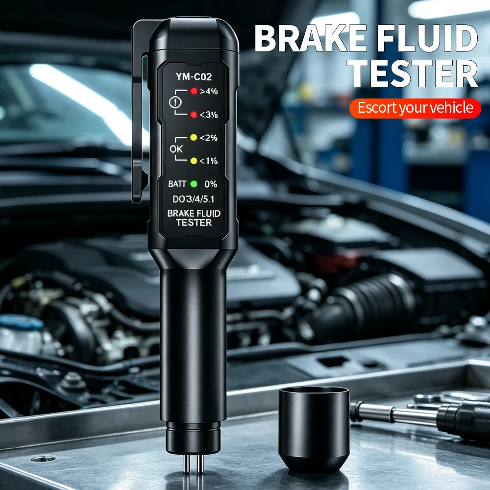 Picture 3: YM-C02 Brake Fluid Tester Pen Professional Brake Oil Water Content Detector 5 Gear LED Indicator Test Tool for DOT3 DOT4 DOT5.1