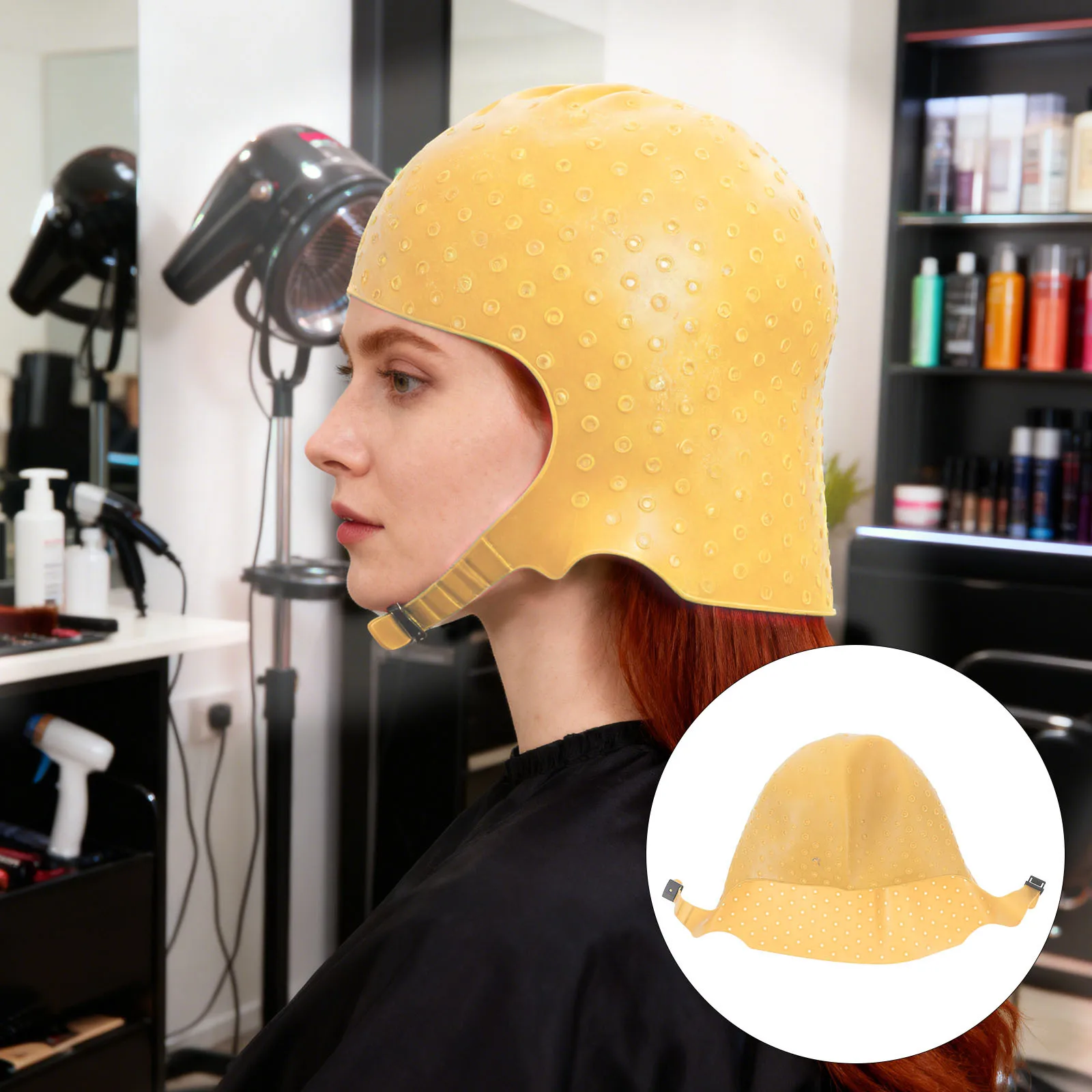 

Gold Professional Silicone Highlighting Cap Hair Coloring Frosting Dye Tool Salon Hairdressing Pull Through Hair Dyeing Cap
