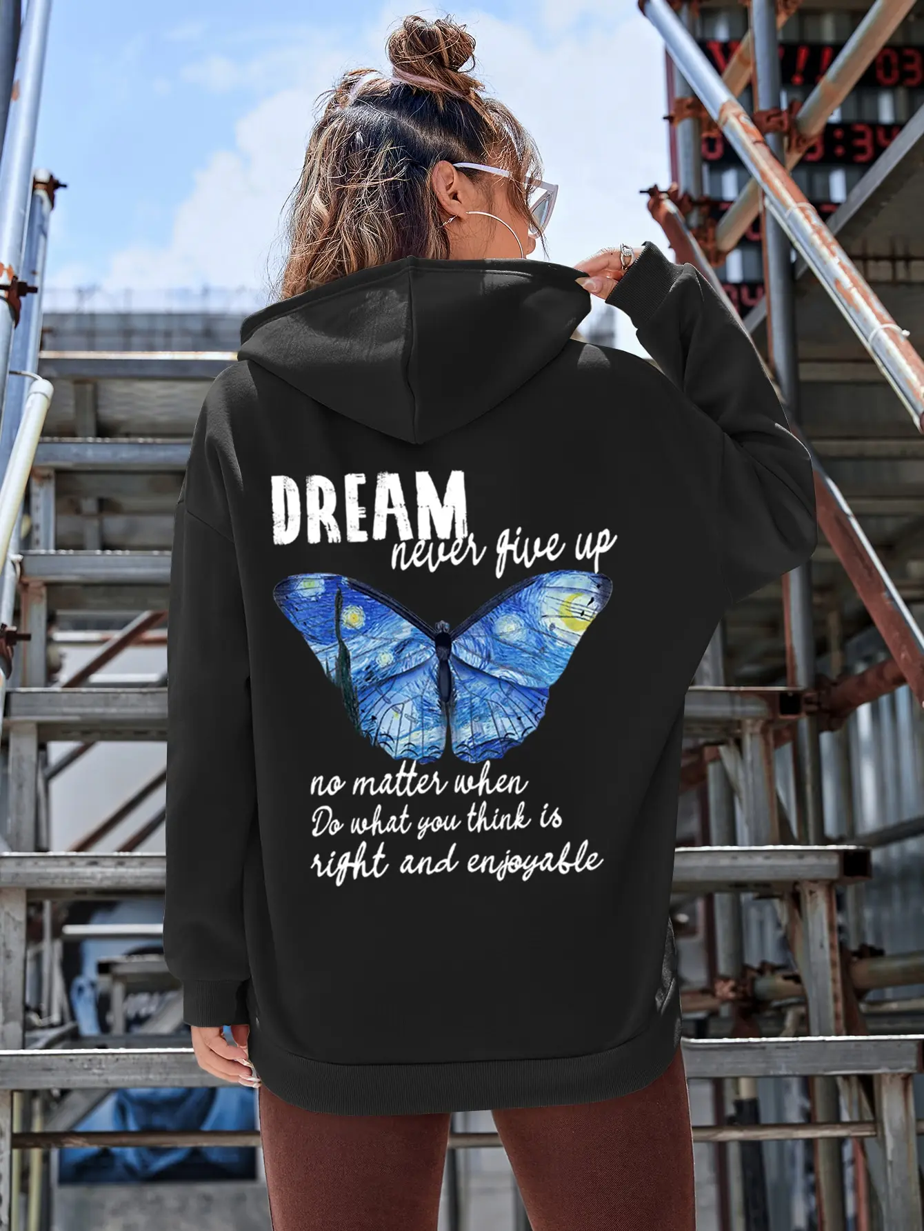 Dream Cartoons Oil Painting Butterfly Printed Hoody Woman Fashion Fleece Sweatshirt Casual S-Xxl Hooded Autumn Hip Hop Women Top