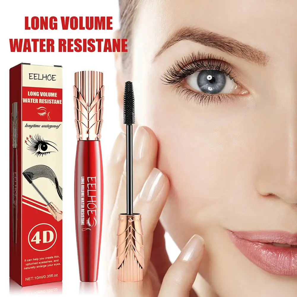 4D Big Eye Mascara Crown Mascara Lengthening Thick Curly Waterproof Mascara 24h Lasting No Fading Makeup Women Cosmetics