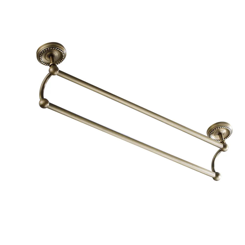 

1Pcs Brass Double-Layer Towel Rack Wall-Mounted Bathroom Storage Shelf Rustproof Heavy-Duty Towel Holder for Bath Towels Bedroom