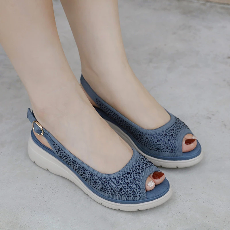 

Fashionable Comfortable And Breathable Mom Rhinestone Temperament Simple Shoes For Women Elegant Spring Autumn New Lightweight