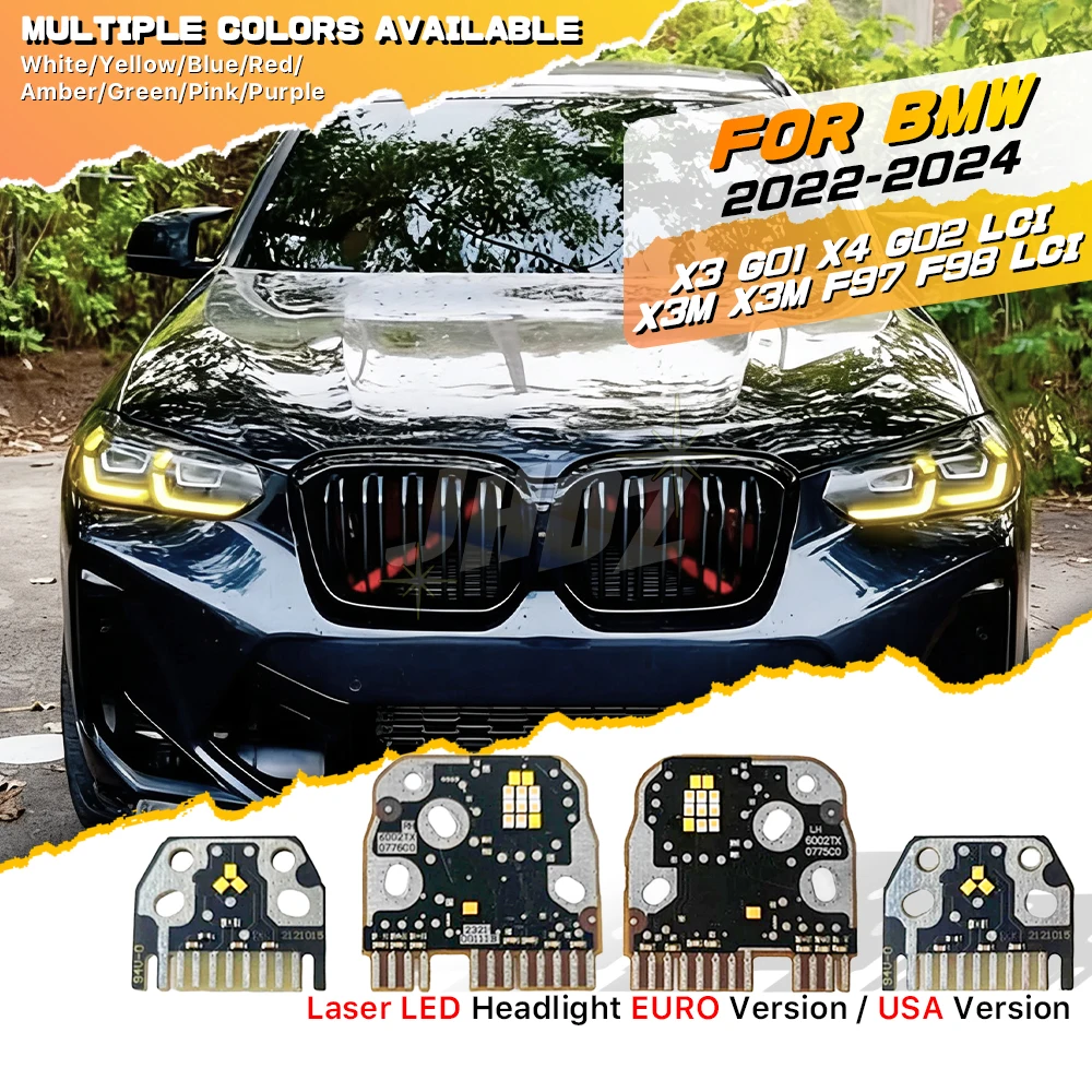 

Yellow Red Angel Eye DRL LED Chips Boards For BMW X3 G01 X4 G02 X3M X4M F97 F98 LCI 22-24 Laser Headlight Daytime Running Light