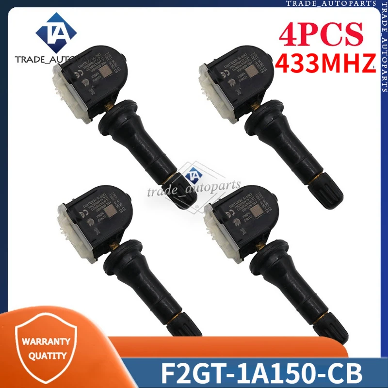 F2GT-1A150-CB 433Mhz TPMS Tire Pressure Sensor 4PCS For Ford Ecosport Explorer Focus IV Mustang Ranger S-Max Transit F2GT1A180CB