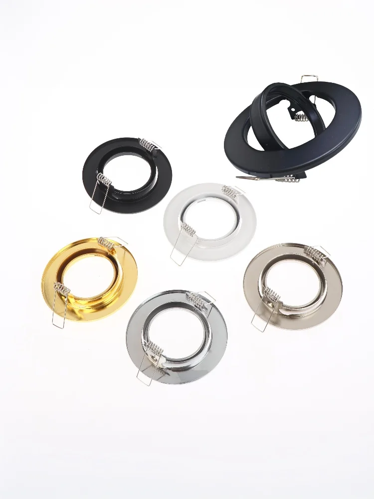 【W】 1 ensemble de supports de lumière LED ronds pour support d'ampoule, Spot lumineux LED encastré MR16 GU10, cadre de Downlights LED