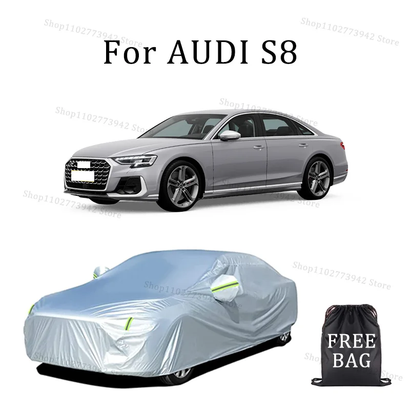 

For AUDI S8 Car Cover Car Waterproof All Weather Automobiles Full Exterior Covers - Sun-proof Outdoor Anti scratch