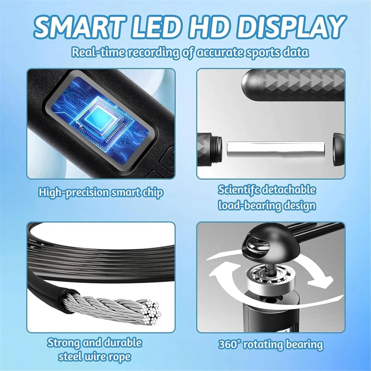 

AA85 Skipping Rope with Counter Cordless Jump Rope Smart Skipping Rope Ball Jump Rope with Counter