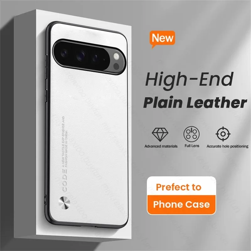 

Pixle 9ProXL Plain Skin Leather Case For Google Pixel 9 Pro XL 5G TPU Soft Bumper Shockproof Coque Pixel9 Pixel9Pro Pixel9ProXL