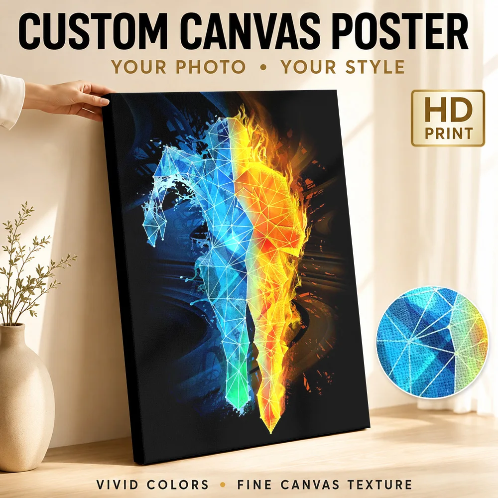 Runner Canvas Painting Poster Customized Photo Sports Portrait Canvas Wall Art for Game Room Decor Ready to Hang Gift for Fans