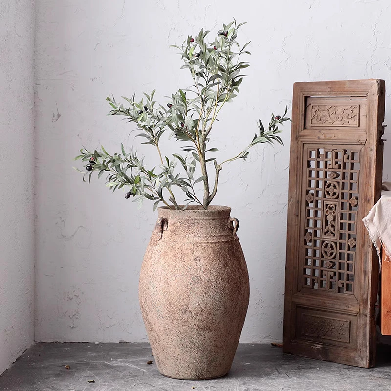 

Mediterranean French South East Asia Vase Pottery Pot Ornament Large Flower Pot Ornament