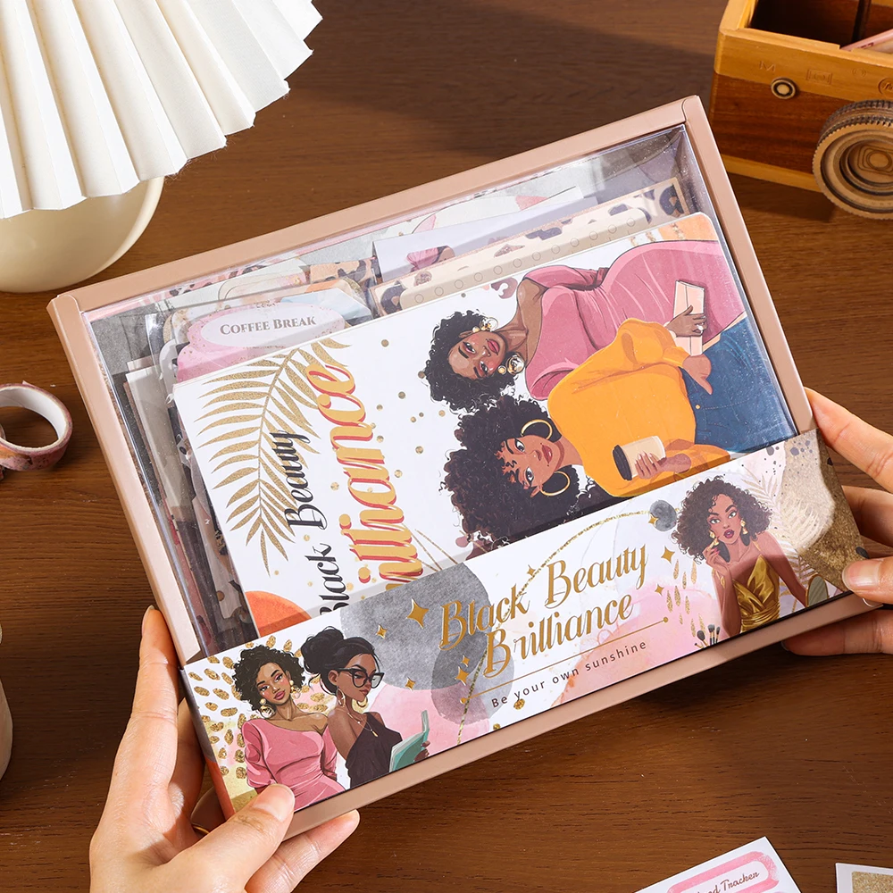 

Girl Theme Stationery Gift Set Scrapbook Kit with Planner Sticky Notes Stickers Envelopes for Writing School Birthday Gift
