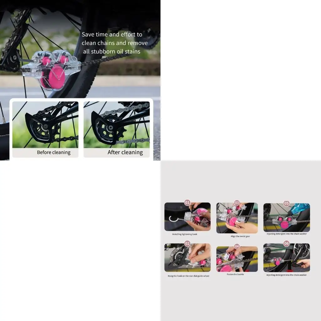 Q39E Pack of 2 Cycling Chain Washer Automatic Rotating Brushes Bikes Chain Scrubbers For Efficient Cleaning Fit Most Bikes