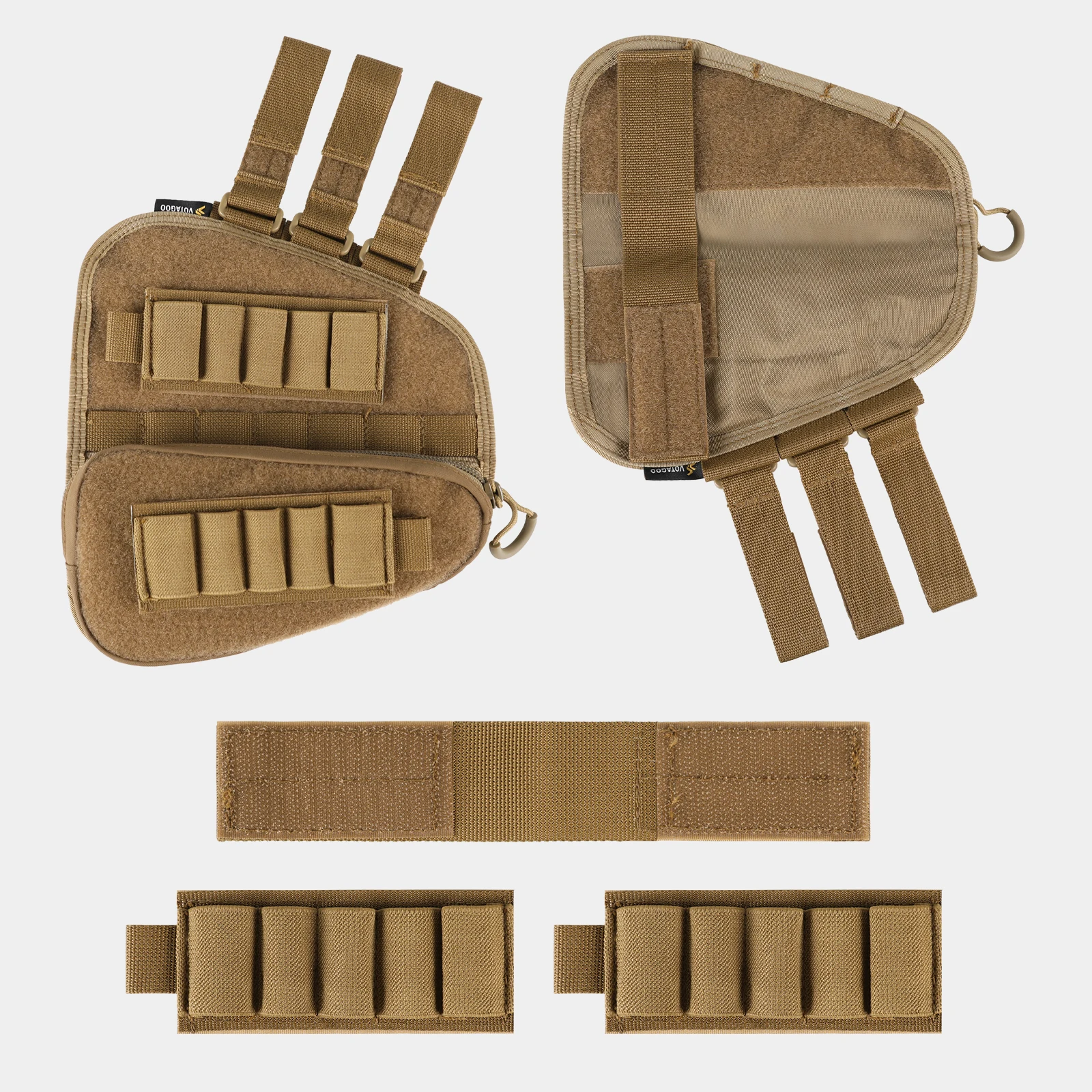 VOTAGOO Tactical Gunstock Pouch Buttstock Shotgun Rifle Shell Holder for Cheek Rest Ammo Holder Pouch view 3