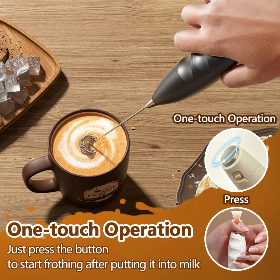Mi Milk Frother Handheld Foam Maker For Latte Mini Whisk Coffee Cappuccino Frappe Matcha Hot Chocolate Egg Beater Drink Mixer