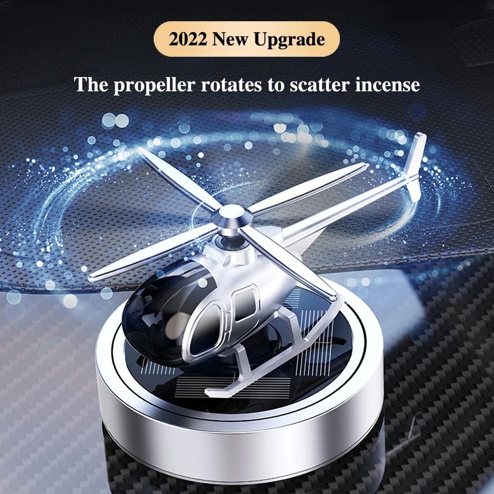 Car Air Freshener Solar Helicopter Auto Flavoring Car Perfume Interior Accessories Propeller Rotating Fragrance Diffuse Supplies