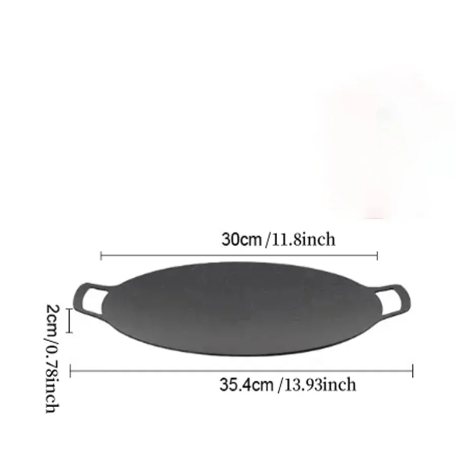 1PC outdoor camping household Korean round barbecue plate Maifan stone non-stick baking pan