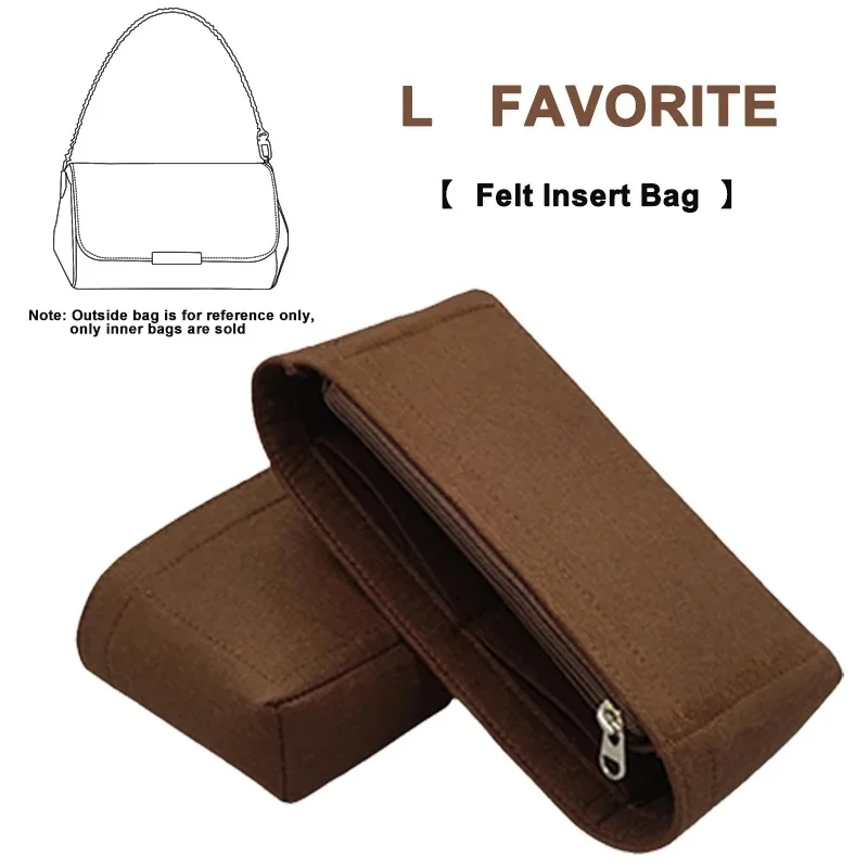 Felt Liner Inner Bag For L-Favorite Women Small Bag Organizer Cosmetic Insert With Phone Pockets Toiletry Pouch