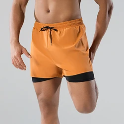 Plus Size Men Casual Shorts Adjustable Drawstring  Elastic Waist Solid Color Breathable Mid Waist Men New Summer Training Shorts