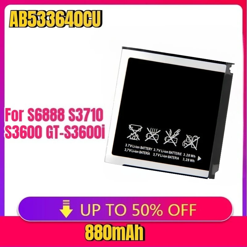 

Battery AB533640CC AB533640CU AB533640CK AB533640CE For S6888 S3710 S3600 GT-S3600i S3930C S3601 S5520 S569 F338 G3110 880mAh