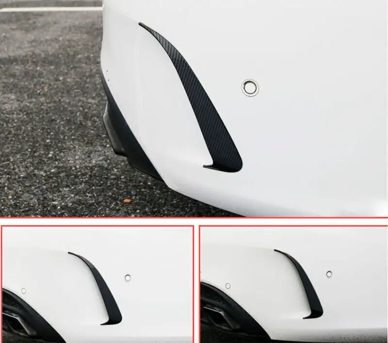For Benz C-Class 2015-2021 Carbon Fiber Rear Bumper Lip Diffuser Splitter Fins