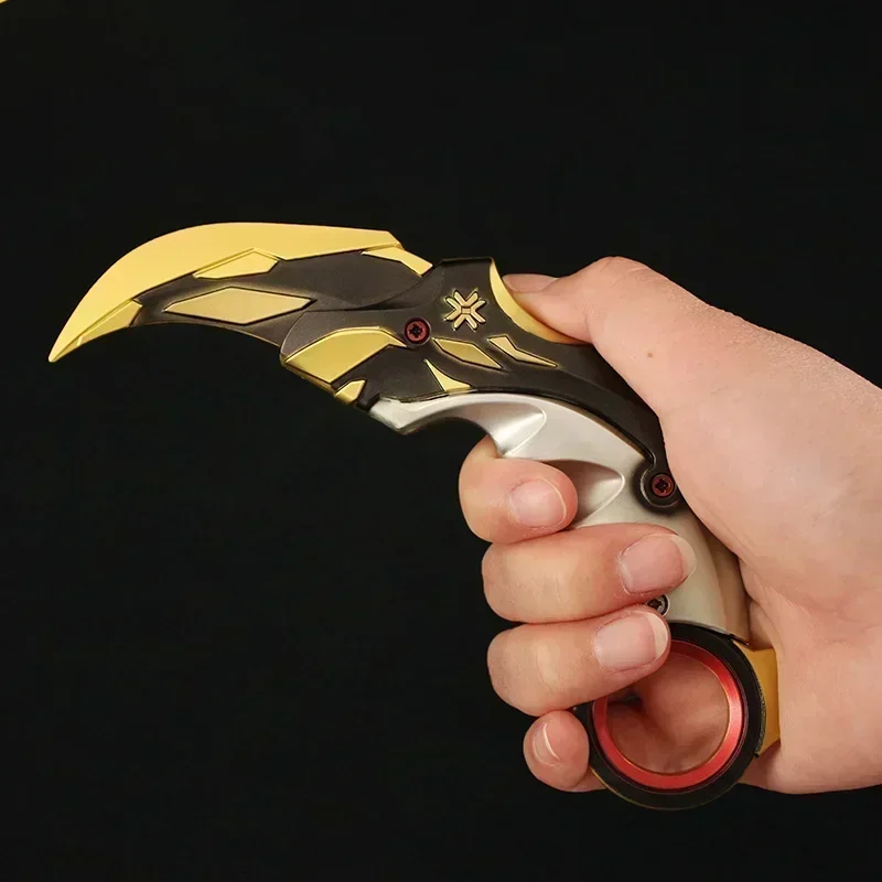 Valorant Karambit Prime Reaver arma de Metal sin cortar 16cm juego Balisong periféricos táctico militar samurái juguetes cuchillo para niños