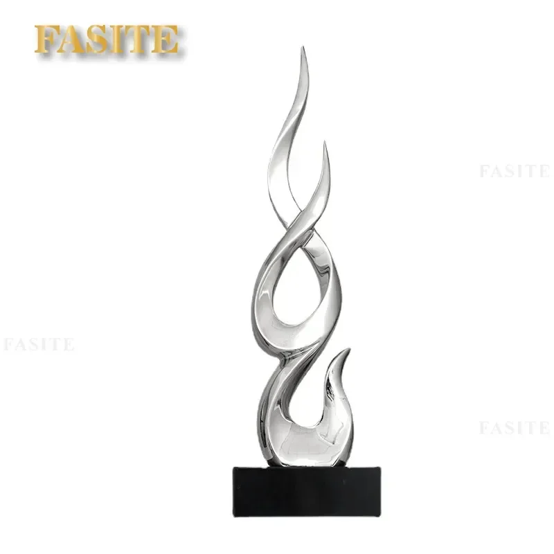 For Large Floor to Ceiling Rising Hotel Lobby Ornament Modern Simple Sales Office Decoration Electroplating Sculpture