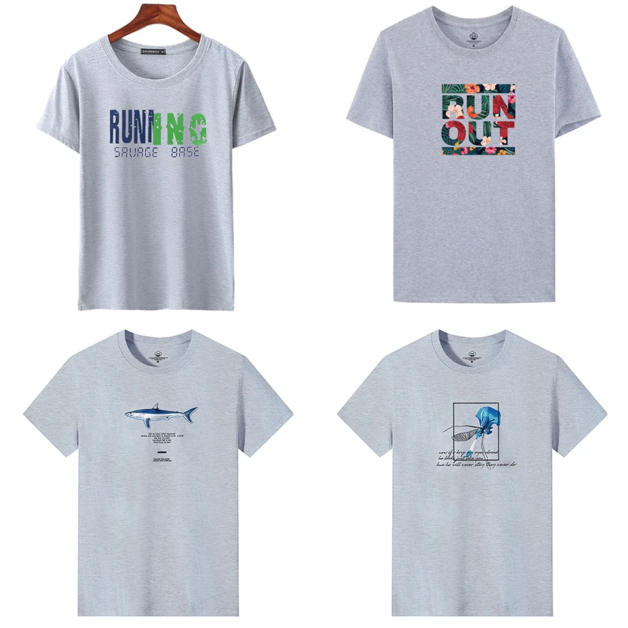 Mens T Shirts Cotton Short Fashion New O-Neck Slim Grey T-Shirt Male Clothing Tee Shirt Casual Travel 31 Styles Plus Size M-6XL