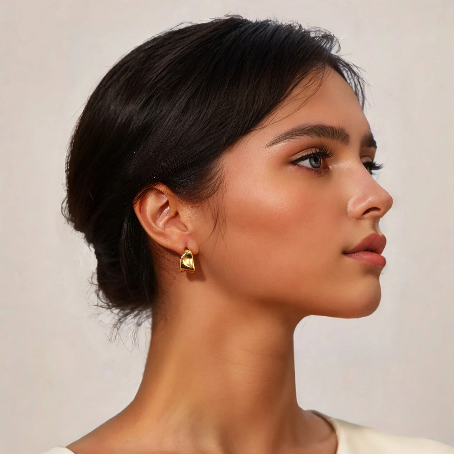 Women's Gold Plated Geometric Stud Earrings