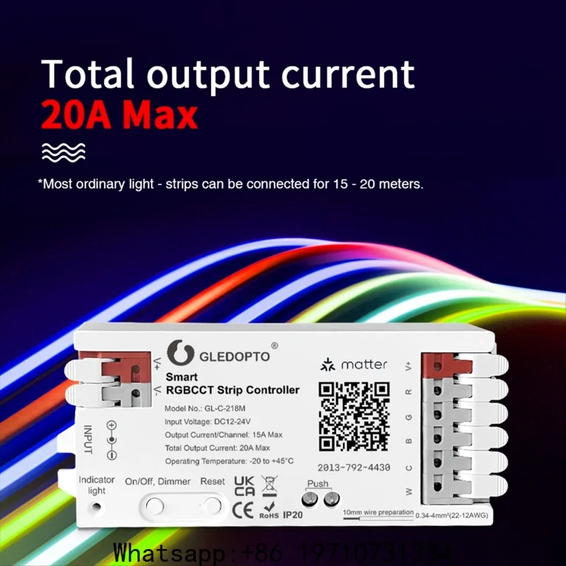 NEW GLEDOPTO WiFi Matter Protocol RGBCW Light Strip Controller WLED LED Controller for Amazon Google