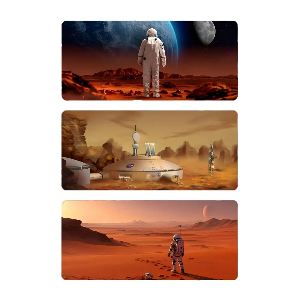 scifi futuristic M-Mars Base Mouse Pad Large Gaming Mousepad with Stitched Edges Thickened Desk Mat PC