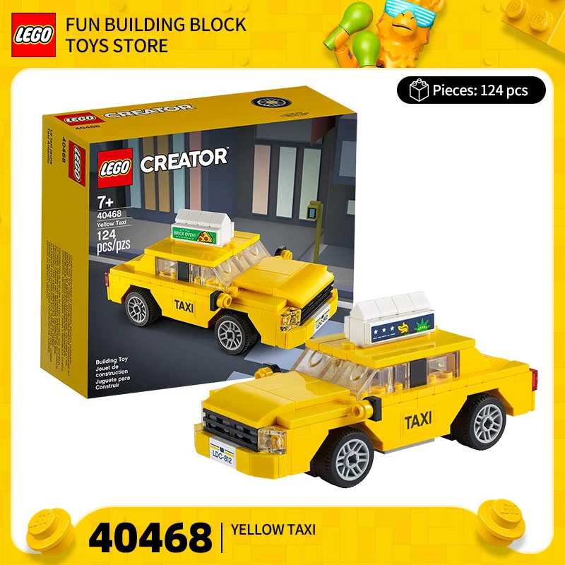 

LEGO 40468, желтый такси, мальчики, девочки, дети, головоломка, строительный блок, игрушка в подарок