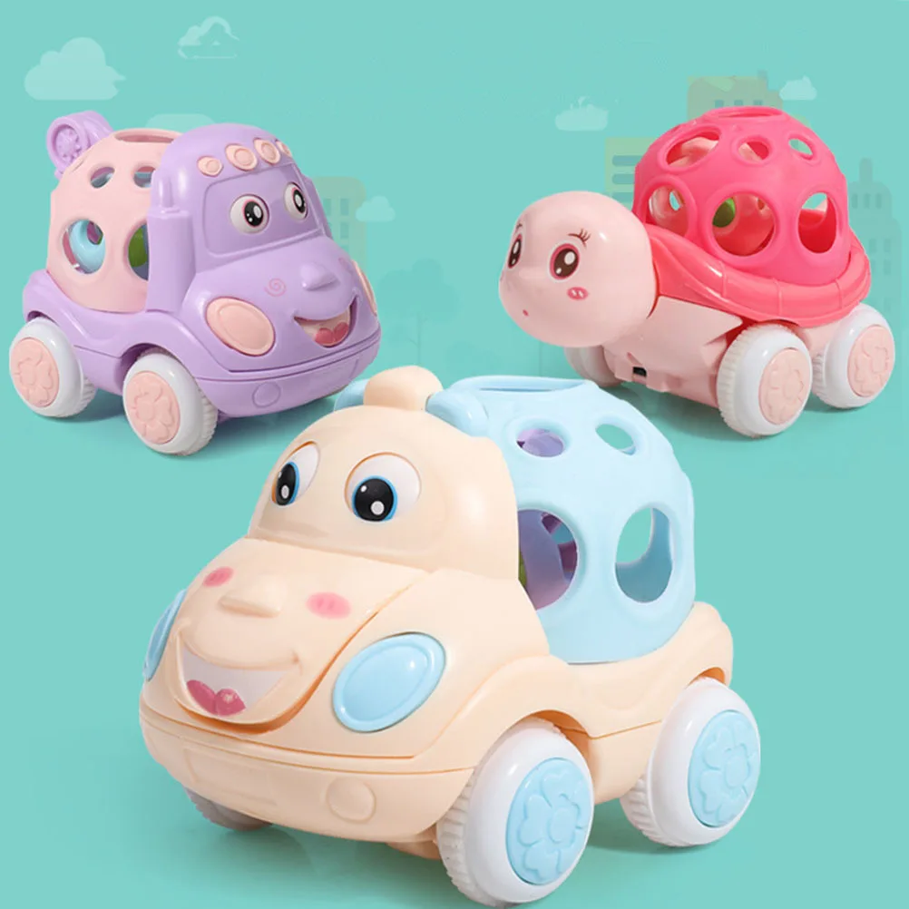 3pcs Rammelaar Traagheid Auto Baby Educatief Speeltje Creatief Ontwerp Glad Veilig Duurzaam Voor Hand-Oog Coördinatie Niet-afstandsbediening
