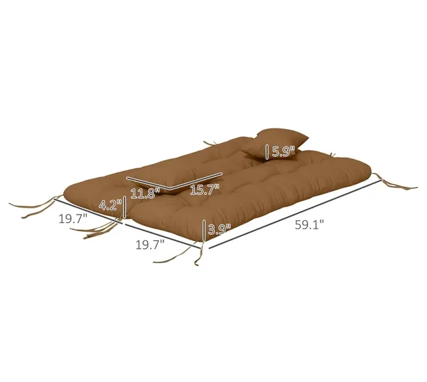 

Outsunny Outdoor Cushion Set Encru for Bench Seating Renewal Comfort Upgrade for Garden and Patio