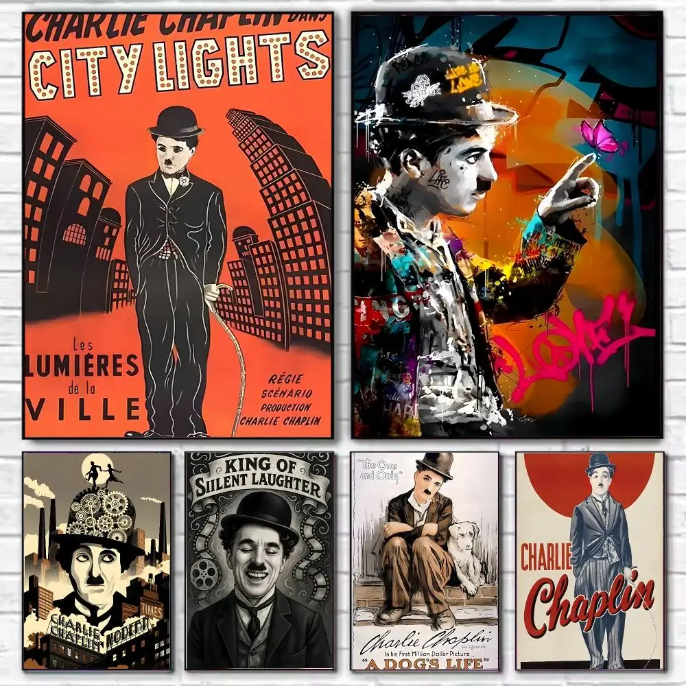 Actor Classic C-Charlie Chaplin Poster HD Decorative Wall Art for Living Room Bedroom Café Stylish Home Décor Gift
