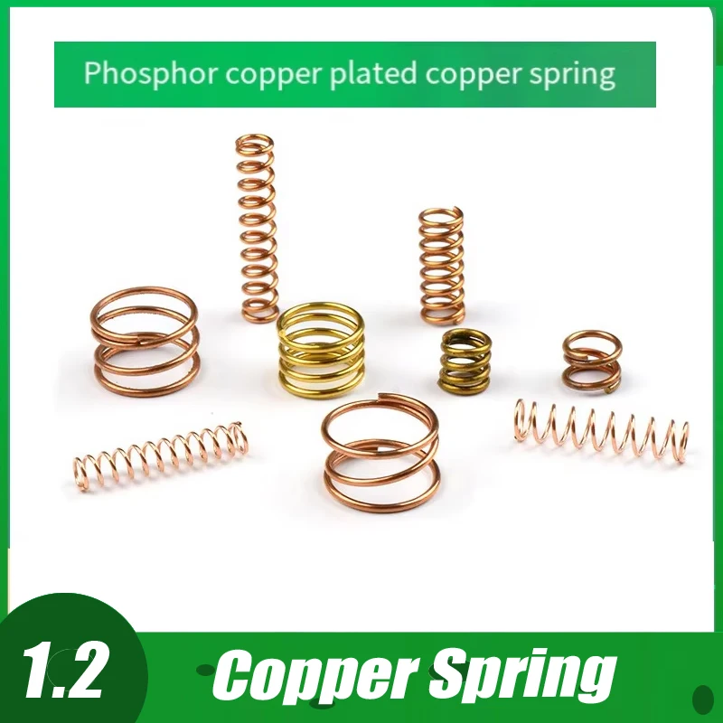 

Wire Diameter 0.2 0.3 0.4-1.2mm Brass Small Spring Copper Wire Conductive Phosphorus Wire Compression Springs Flashlight