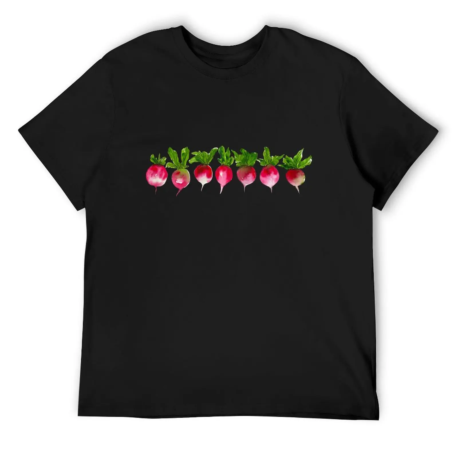 Watercolor radish seamless pattern T-Shirt blacks oversized Men's clothing