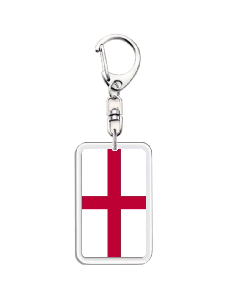 1PC England Flag Keychain, Acrylic Material UV Printing Key Holder for Home Garden Outdoor Sports Bar Party