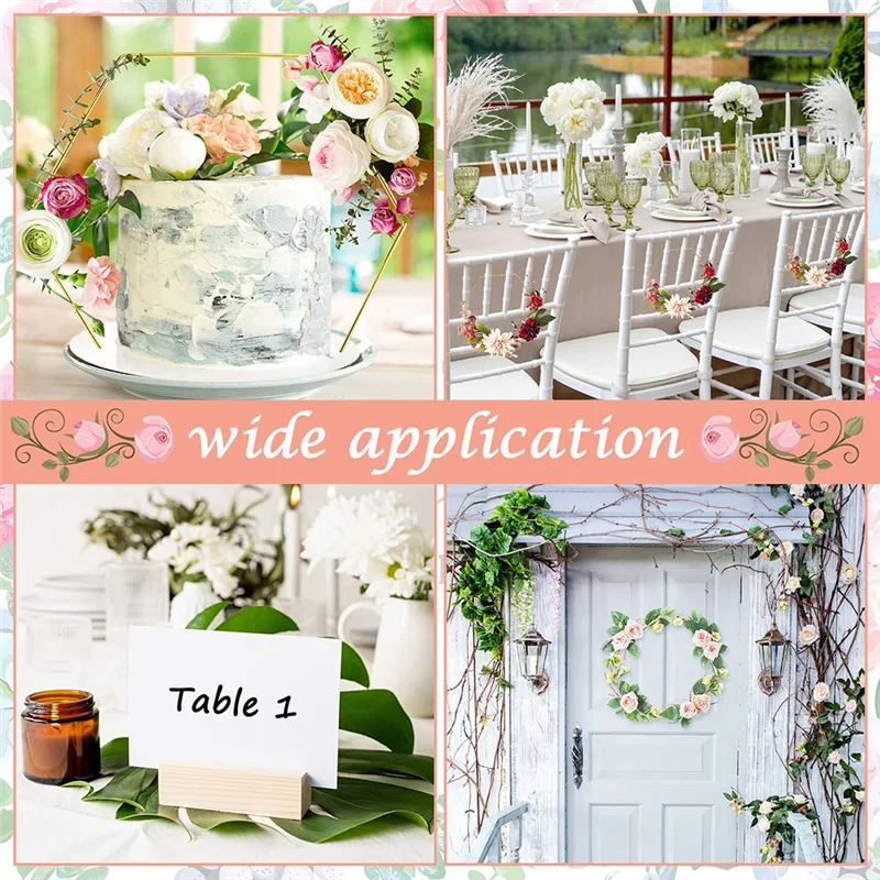

10 Pack Hoop Centerpiece With 10 Wood Place Card Holders 9.1 Inch Hexagonal Gold For Decorations Wedding Table Crafts