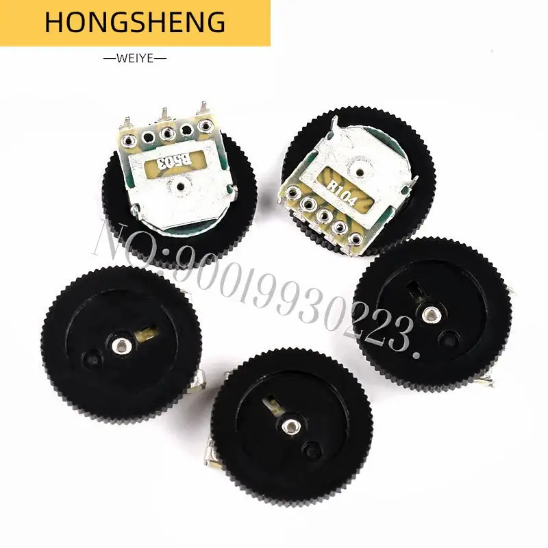 10pcs Double Dial Taper Volume Wheel Duplex potentiometer B102 B103 B203 B503 B104 1K 2K 5K 10K 20K 50K 100K 3Pin 5Pin 16*2mm