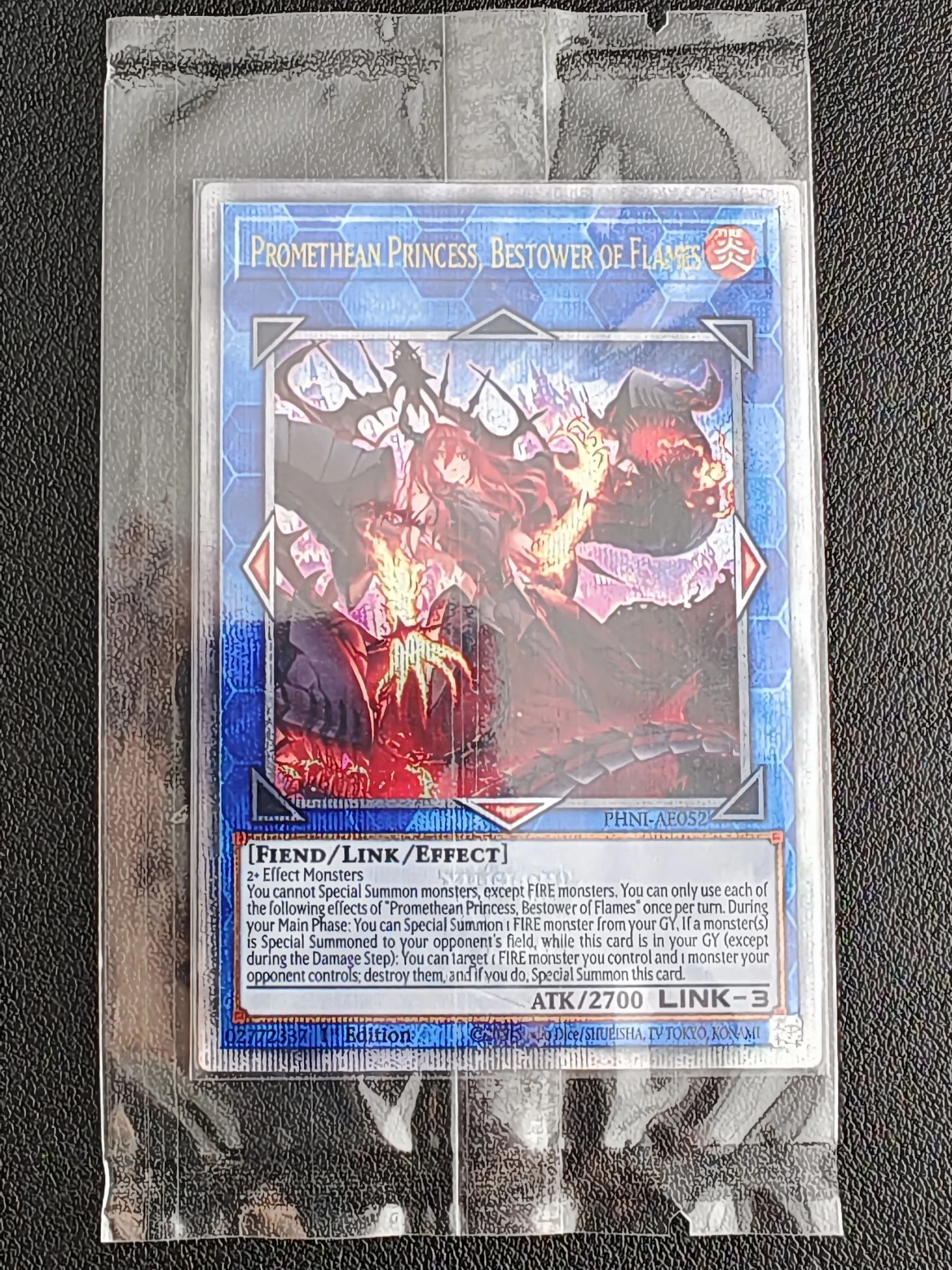 YuGiOh 25th Phantom Nightmare PHNI 1203 Promethean Princess, Bestower of Flames  Hobby Collection Gift Toy Card (Not Original)